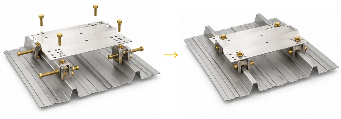 Standing seam mounting